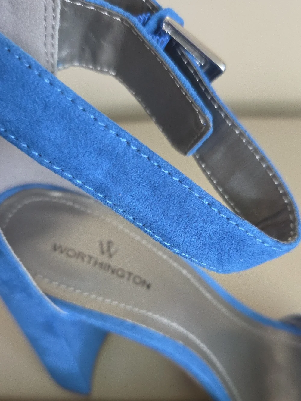 Worthington Women's Cobalt Blue Suede Block Heel Sandals  Size 7.5